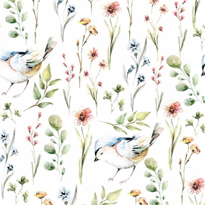 Sommarbris - Blommor & fåglar