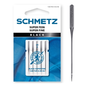 Schmetz "Black Super Fine" 130/705 H-SU XS 60/9 5-pack