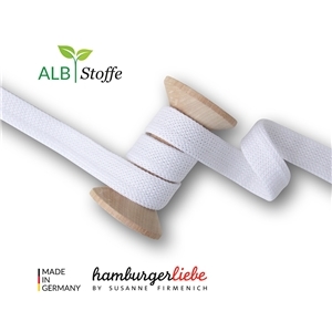 Rundstickade band till Hoddies 1 cm - Vit