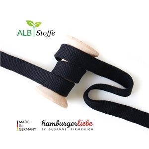 Rundstickade band till Hoddies 1 cm - Svart